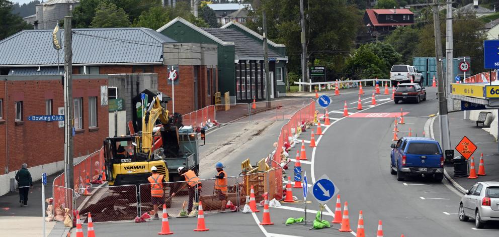 Work on the Green Island roundabout began in March. Photo: Linda Robertson