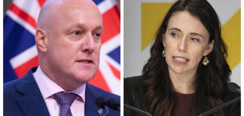 Christopher Luxon and Jacinda Ardern.  Photos: RNZ