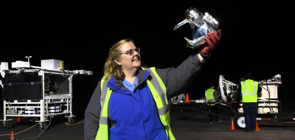 Debbie Fairbrother holds a kiwi soft toy given to the Nasa crew while they were in MIQ. It will...