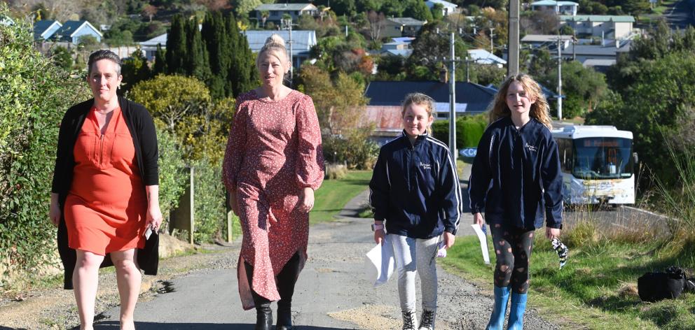 Wanting safer routes to and from Portobello School are (from left) board of trustees chairwoman...