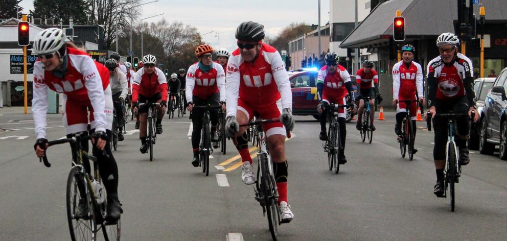 Forty-six riders rode from Queenstown to Invercargill yesterday as part of the Westpac Chopper...