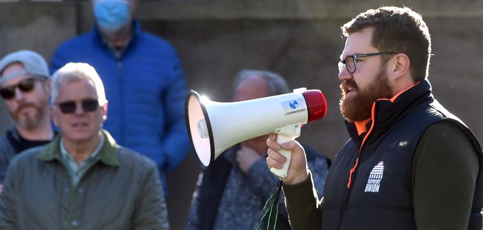 Among the speakers at the protest is New Zealand Taxpayers’ Union campaigns manager Louis...