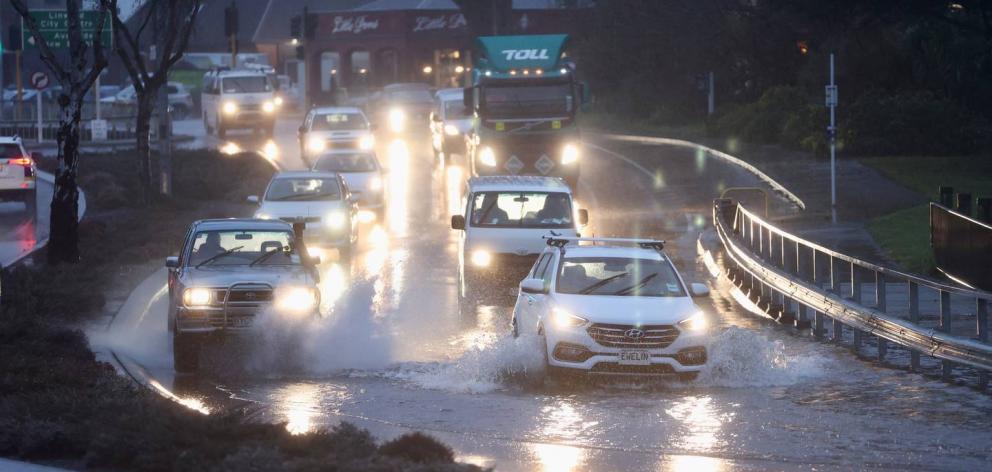 Fitzgerald Ave in Christchurch on Thursday morning. Photo: George Heard