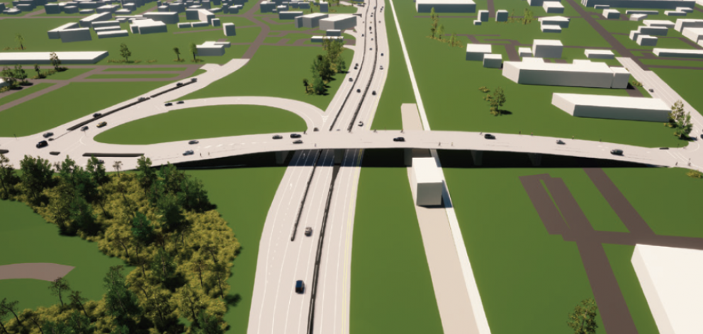 An artist's impression of the planned Rolleston overbridge. Image: Supplied