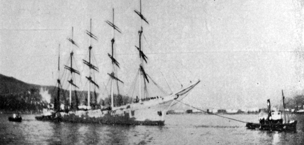 The barque France, which grounded on a reef 60 miles north of Noumea, New Caledonia, is pictured...