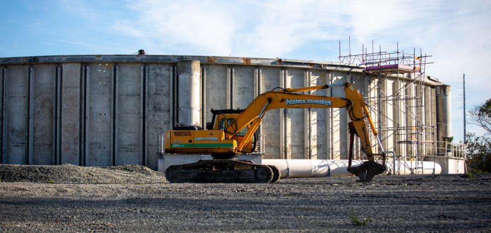 Christchurch's burnt out wastewater treatment plant. Photo: RNZ / Nate McKinnon / File image
