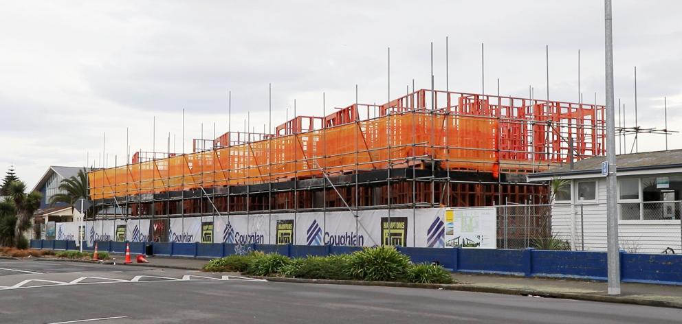 The Seaview Townhouses being built on the ‘Old School’ site in New Brighton. Photo: Star News