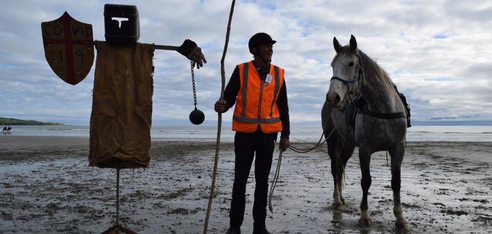 Wairio Hack Club president George Broughton, of Scott’s Gap, and horse Elva take a break from...