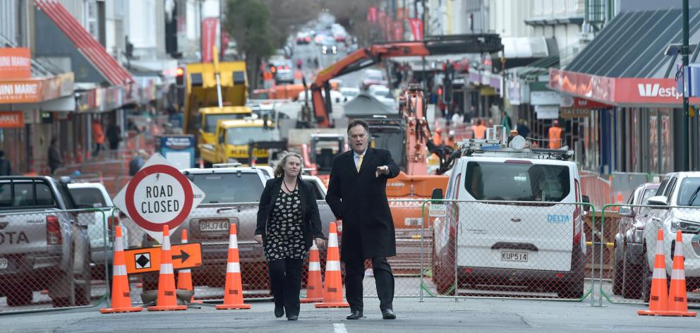 Calling for a review of the George St revamp in Dunedin are Lynnette Scott and Jules Radich, from...