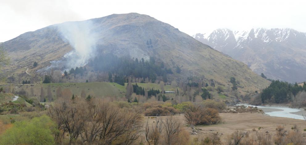 The fire broke out at farm land at Tucker Beach Rd about 9.30am. PHOTO: TRACEY ROXBURGH