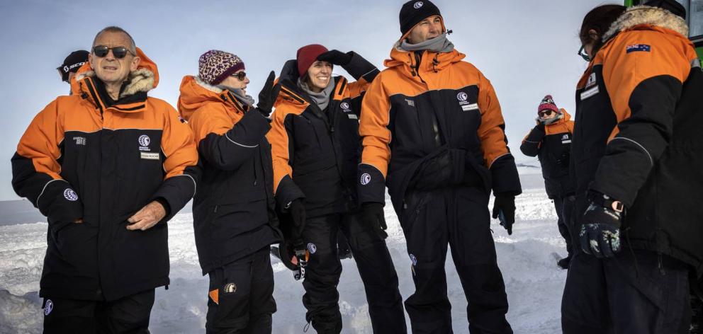 Prime Minister Jacinda Ardern with her partner Clarke Gayford shortly after arriving in...