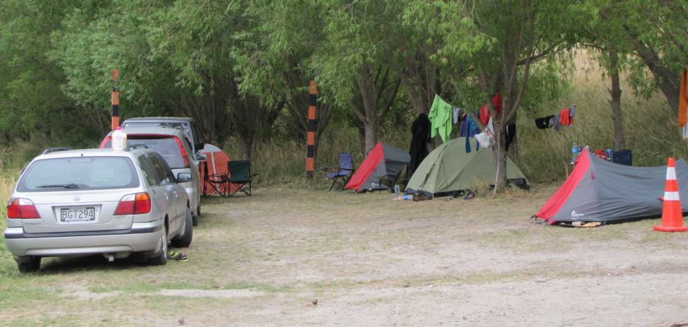 Freedom campers at Champagne Gully, Lake Dunstan. PHOTO: ODT FILES