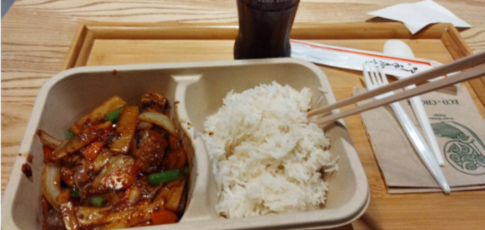 'This city is insane.' The $26 meal from a Queenstown food mall. Photo: Supplied