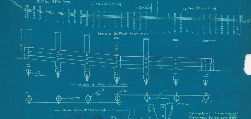 This design drawn up in 1919 forms the basis of a proposed groyne at St Clair Beach in Dunedin...