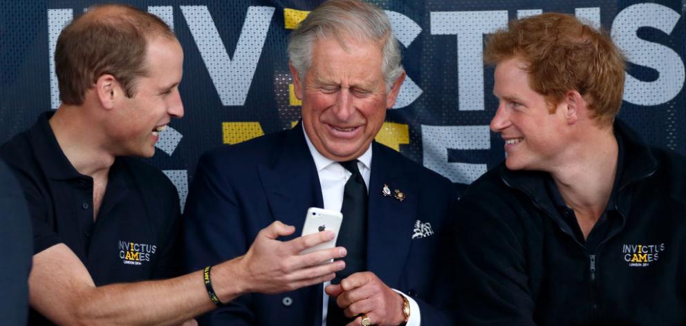 William, Charles and Harry in happier times. Photo: Getty Images 