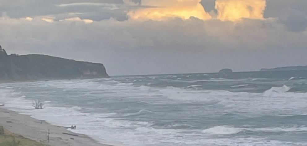 A deserted Pukehina Beach in western Bay of Plenty this morning. Photo: Supplied