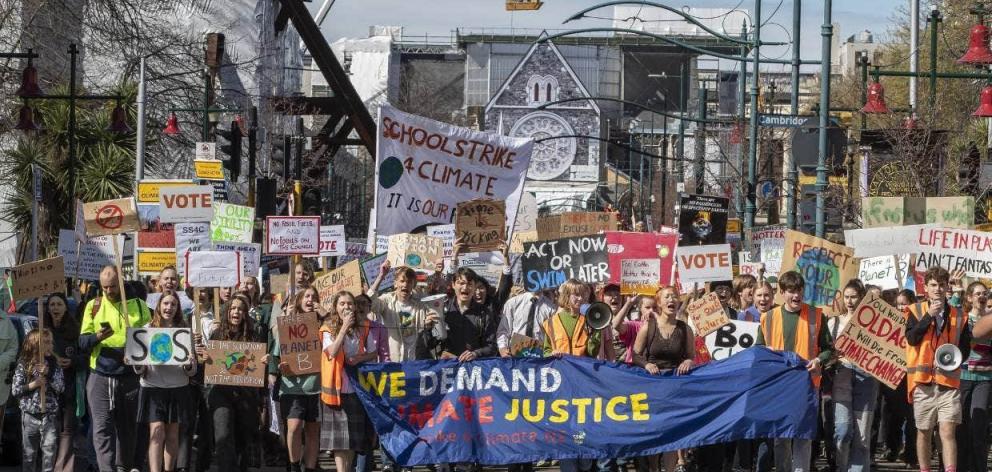 Climate change protesters march in September last year. Photo: Facebook