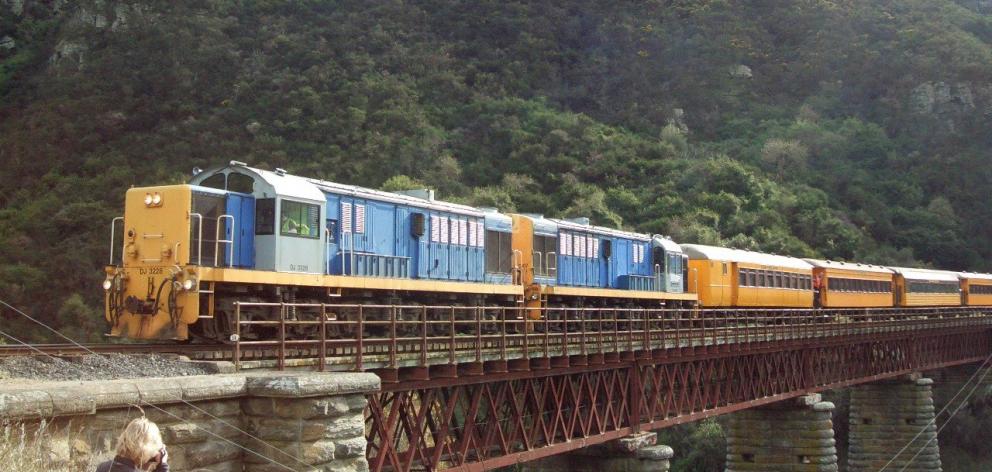 The train arrives at Deep Stream to collect walkers. PHOTO: PETER DOWDEN