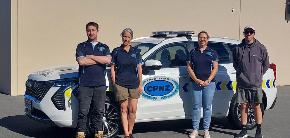 Rolleston Community Patrol members Matthew McDonald (left), Karen Evans and Sarah Donaldson, with...