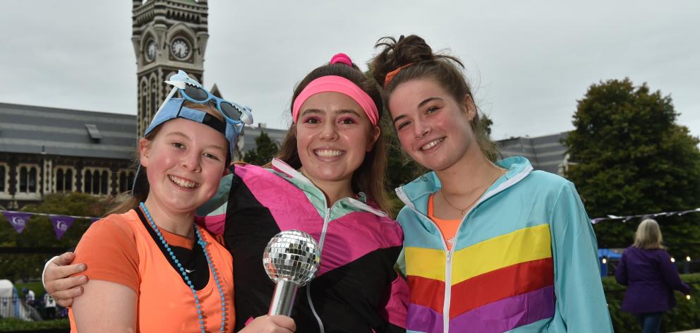 Taking part in Relay For Life Otago Students are (from left) Ella Cone, Ella Hou and Charli...