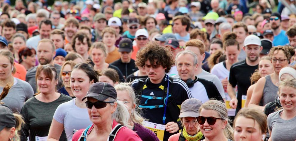 The Dunedin marathon gets under way at the start of the half marathon at Logan Park in September...