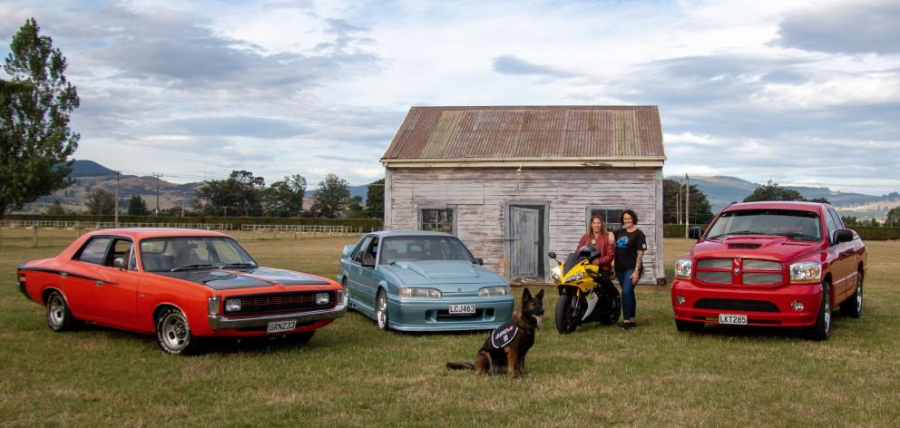 Dunedin Rev ’n’ Ride organisers Janine Bolton (left) and Tracy Chambers with K9 Medical Detection...