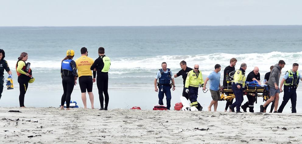 Emergency services respond to the Taieri Mouth bar crossing tragedy in April 2021. PHOTOS: PETER...