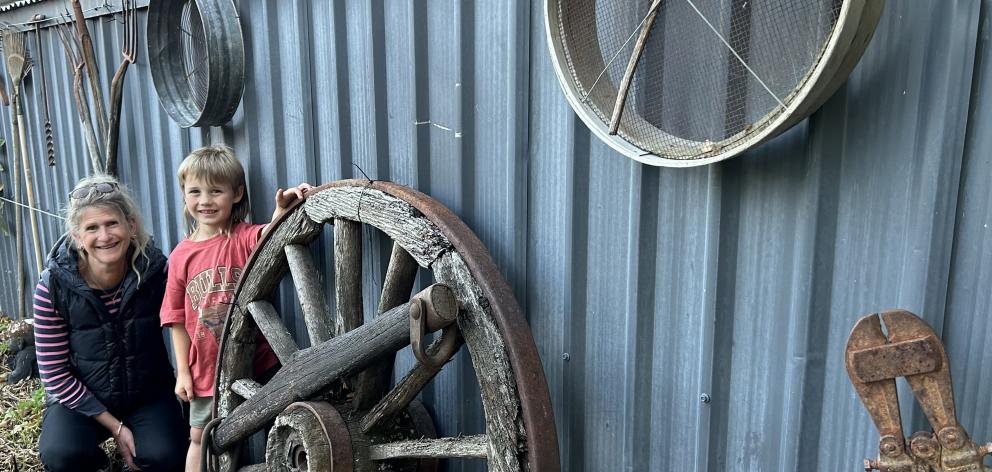 Alexandra woman Anita McLaren and grandson Scott McAuley (6) in her "backyard haven", which is...