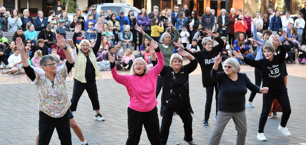 Aged from 60 into their 80s, the Rhythm of Life Rasa dancers entertain Dunedin residents as part...