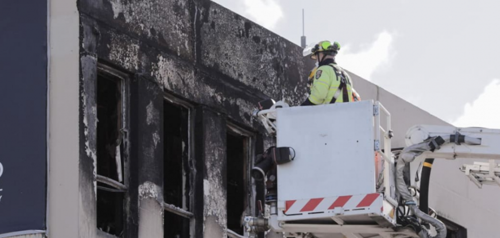 The building went on fire in the suburb of Newtown on May 16.  Photo: RNZ 