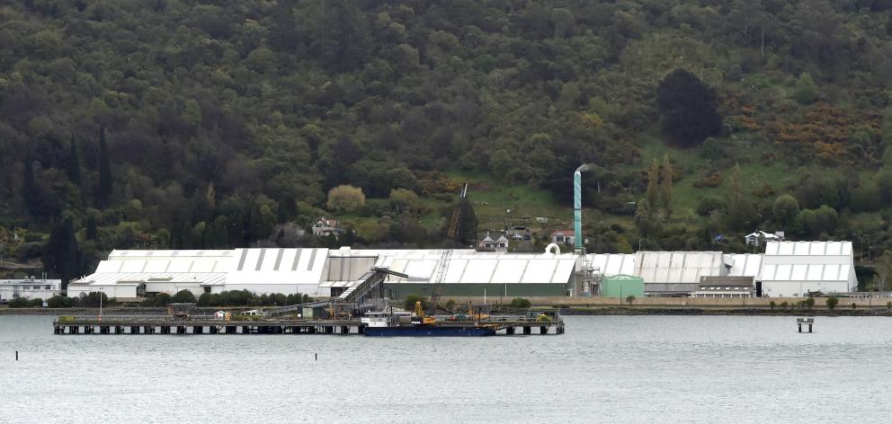 A barge at the Ravensdown fertiliser works wharf last year. PHOTO: GREGOR RICHARDSON