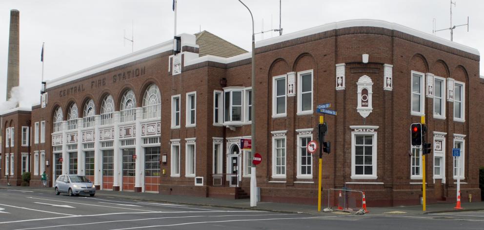 Dunedin's Central fire station on the corner of Castle and St Andrew Sts. PHOTO: ODT FILES