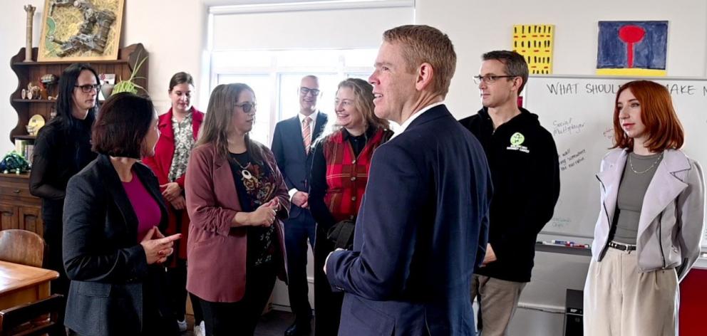 Prime Minister Chris Hipkins visits South Dunedin games company Balancing Monkey. PHOTO: CRAIG...