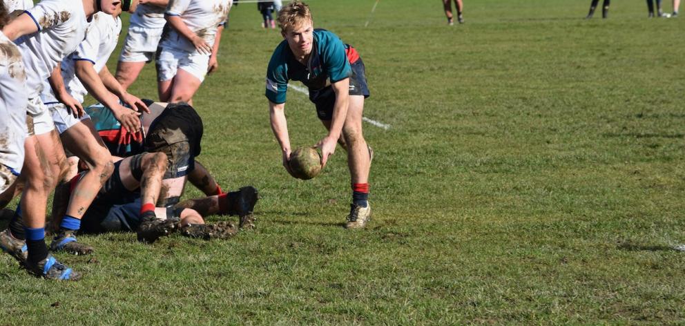 Selwyn halfback Quinn Pywell looks to clear the ball from a ruck in the team's 16-15 win on...