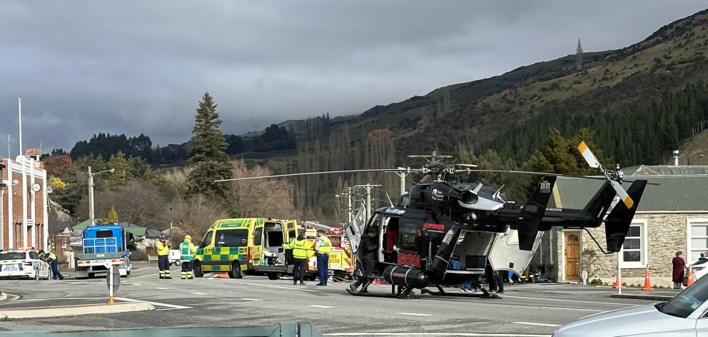Emergency services at the scene this afternoon. PHOTO: SUPPLIED