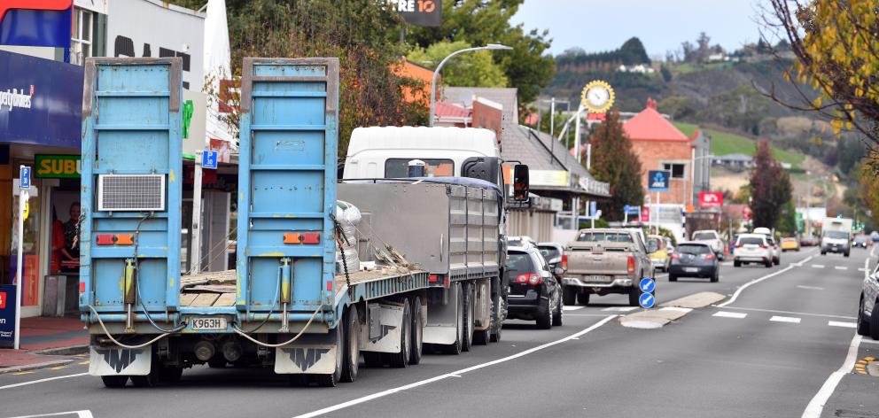 Mosgiel people are asking for fewer trucks to drive through the town. PHOTO: STEPHEN JAQUIERY