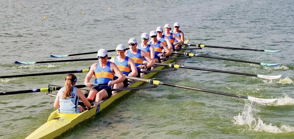 Otago University rowers charge to victory in China. PHOTO: SUPPLIED