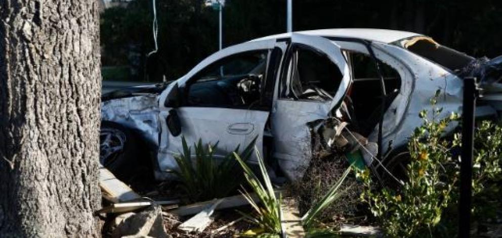 The crash scene on Sunday. Photo: George Heard