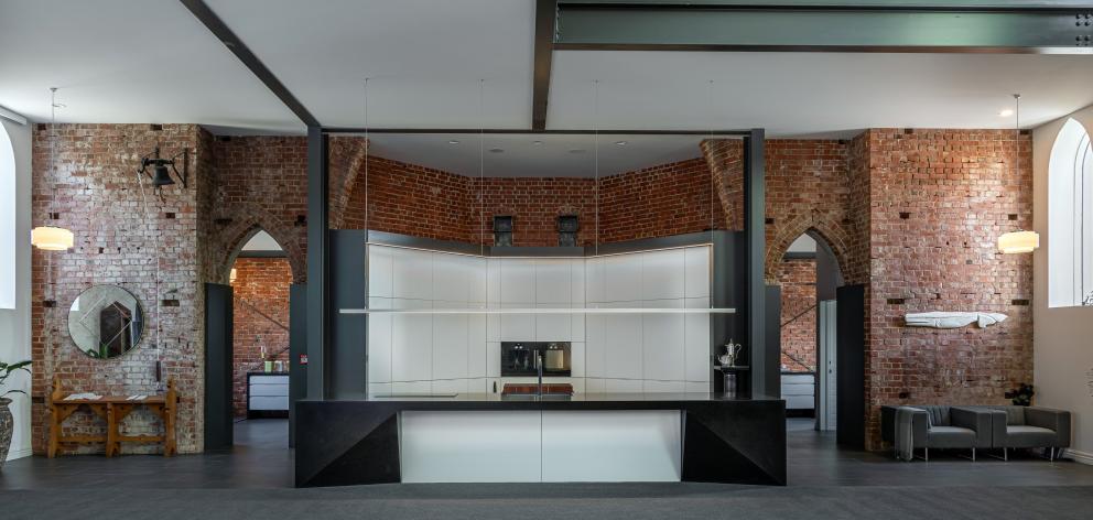The kitchen in a redeveloped church in Invercargill, designed by Margaret Young. 