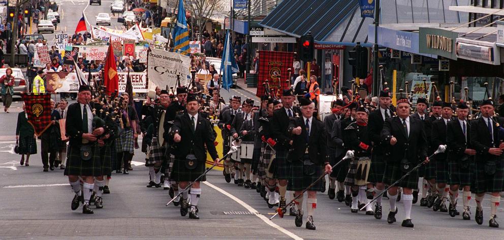 A pipe band in Dunedin. PHOTO: ODT FILES