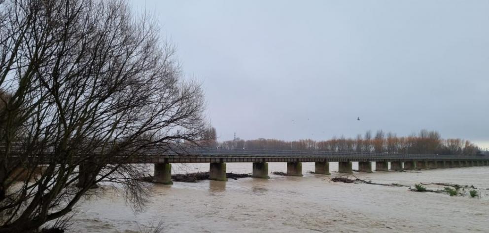 The Ashburton River in flood. Photo: LDR