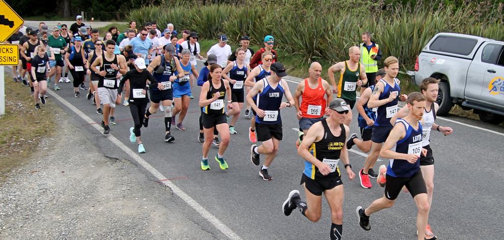 About 60 runners took on the Balclutha half-marathon on Saturday. PHOTOS: NICK BROOK