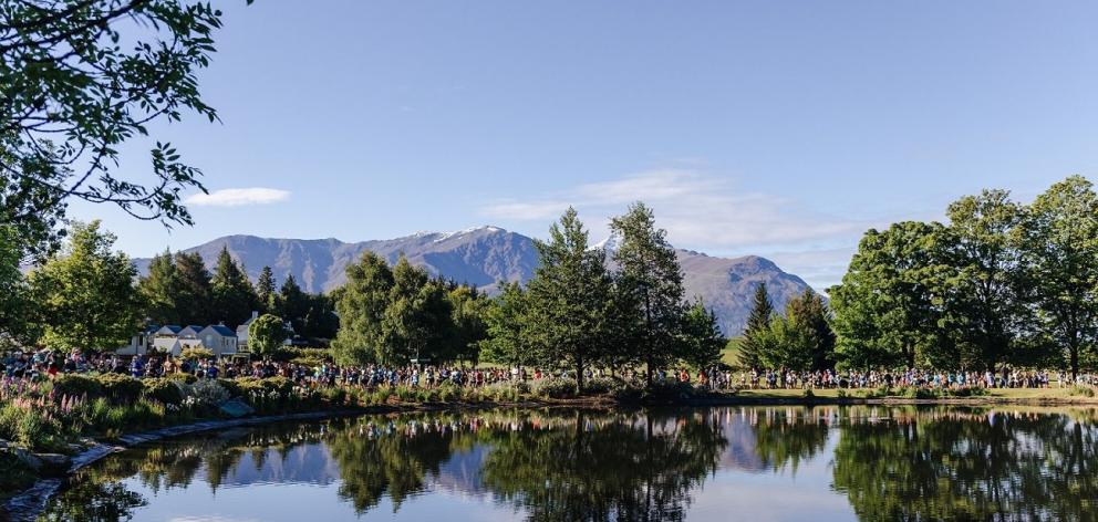 Entrants in the full Queenstown Marathon setting off from Millbrook Resort on Saturday. PHOTO:...
