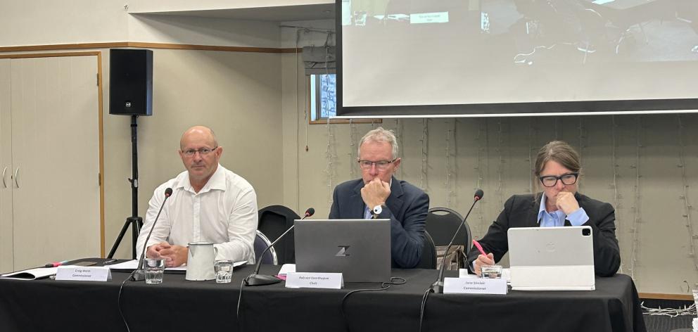 Commissioners (from left) Craig Welsh, of Nelson, Rob van Voorthuysen (chairman), of Napier, and...