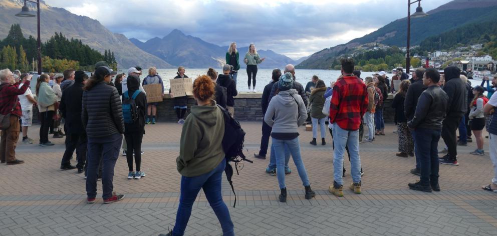 About 100 people gathered at Queenstown’s lakefront, earlier this year, to demand urgent action...