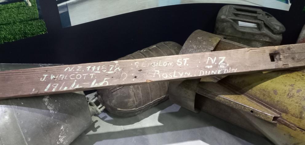 This exhibit at the South Pacific WW2 Museum on Espiritu Santo in Vanuatu includes the scrawled...