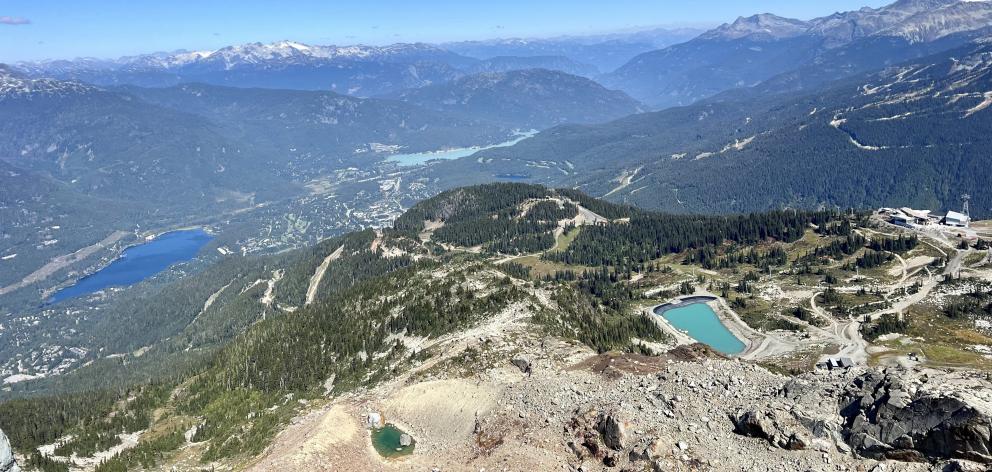 View over the Whistler and Blackcomb mountains.