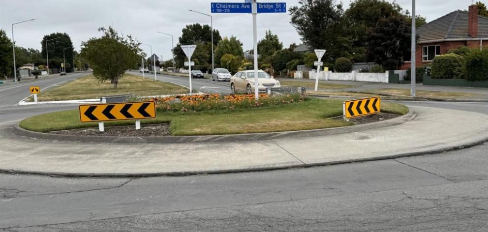 The Chalmers Ave/Walnut St roundabout. Photo: Supplied via Ashburton Courier