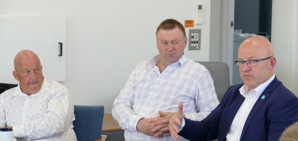 Minister for Mental Health Matt Doocey (right) talks to Clutha social services and mental health...