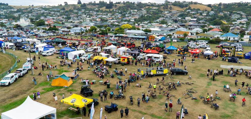 The show as seen from the Network Waitaki bucket truck.